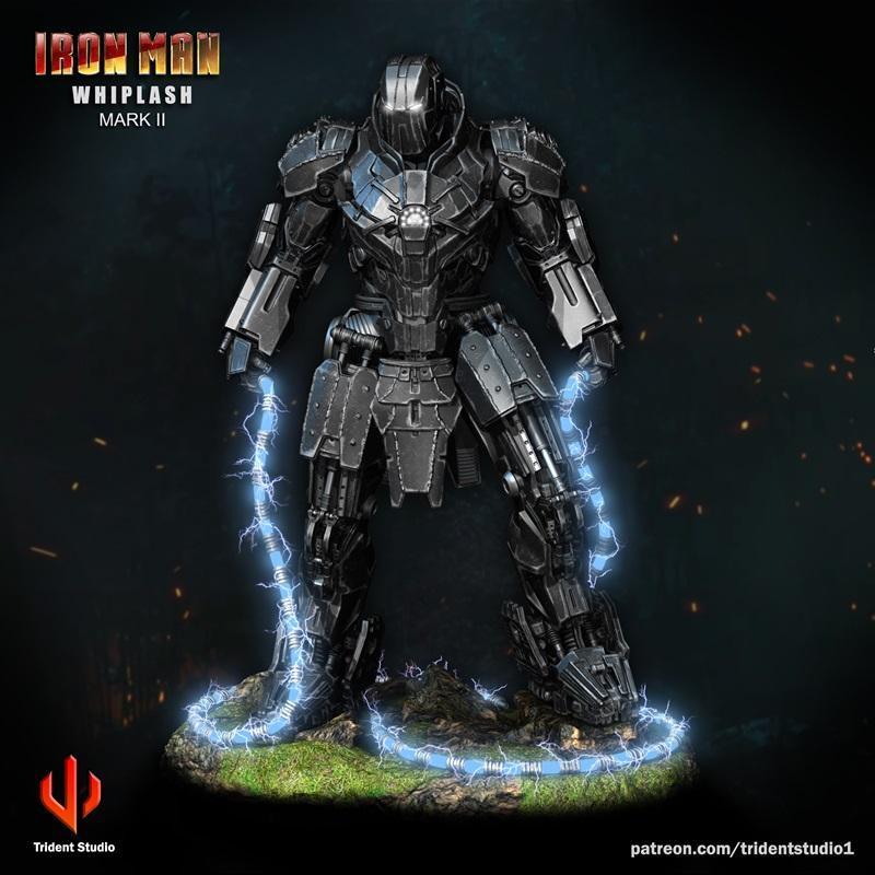 铁甲战将鞭打MK2 3D打印模型|Trident Studio – Iron Man Whiplash MK2 – 3D Print Model STL