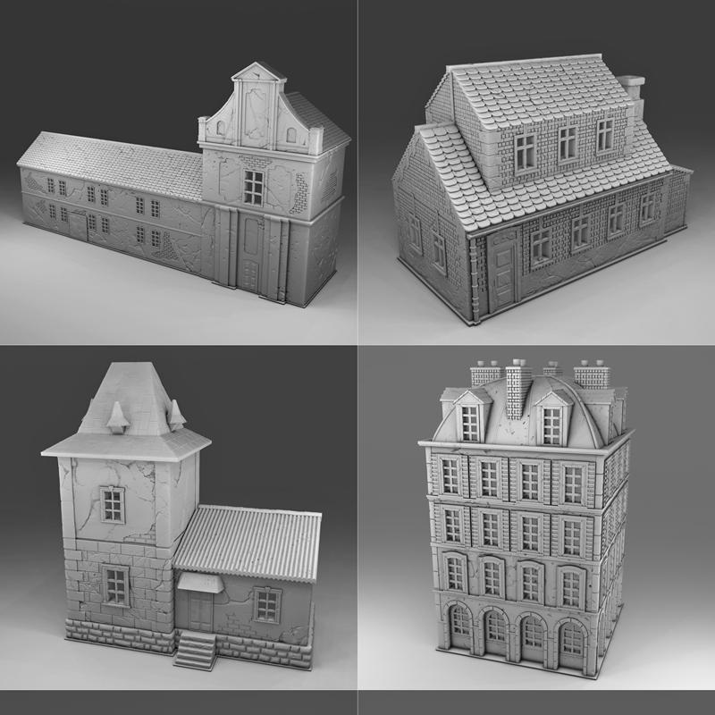 拿破仑战争风格建筑 3D打印模型 STL|Napoleonic War Architeture – 3D Print Model STL
