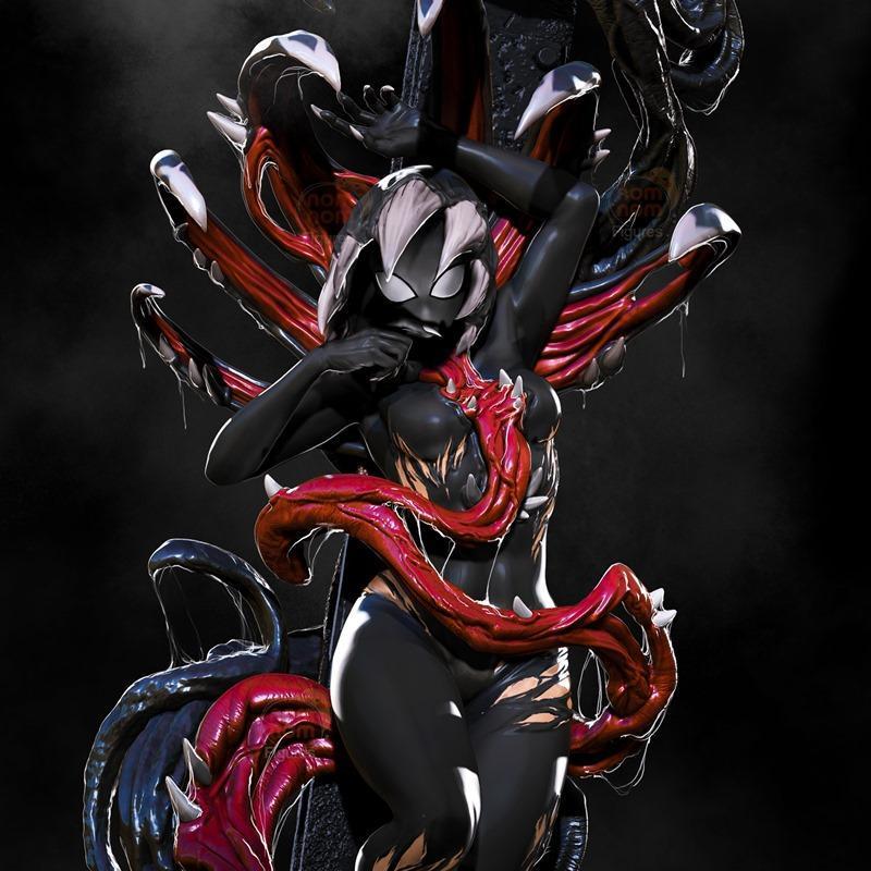 Gwenom蜘蛛侠3D打印模型|Nomnom Figures – Gwenom – Spiderman – 3D Print Model STL