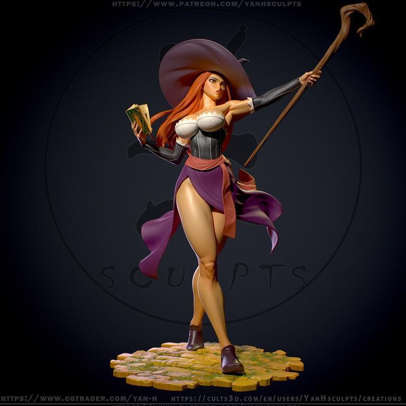 yan h - 神秘女巫 - 3D打印模型|Yan H – Sorceress – 3D Print Model STL