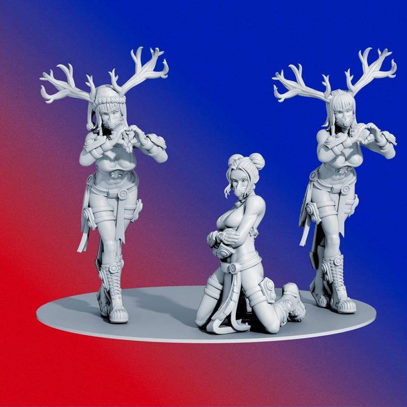 极光先锋——复古少女与双人组合极光舞者3D打印模型|Aurora Vanguard – Pin up and Pin up Duo and Pin up Pole dance – 3D Print Model STL