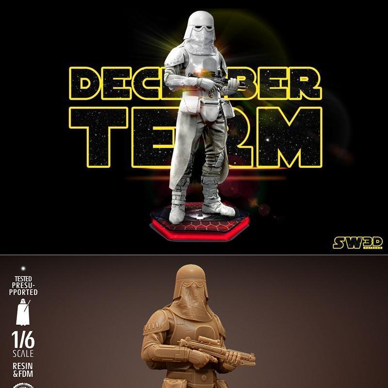 星球大战 - 雪地兵 - 3D打印模型|Star Wars – Snow Trooper Sculpture – 3D Print Model STL