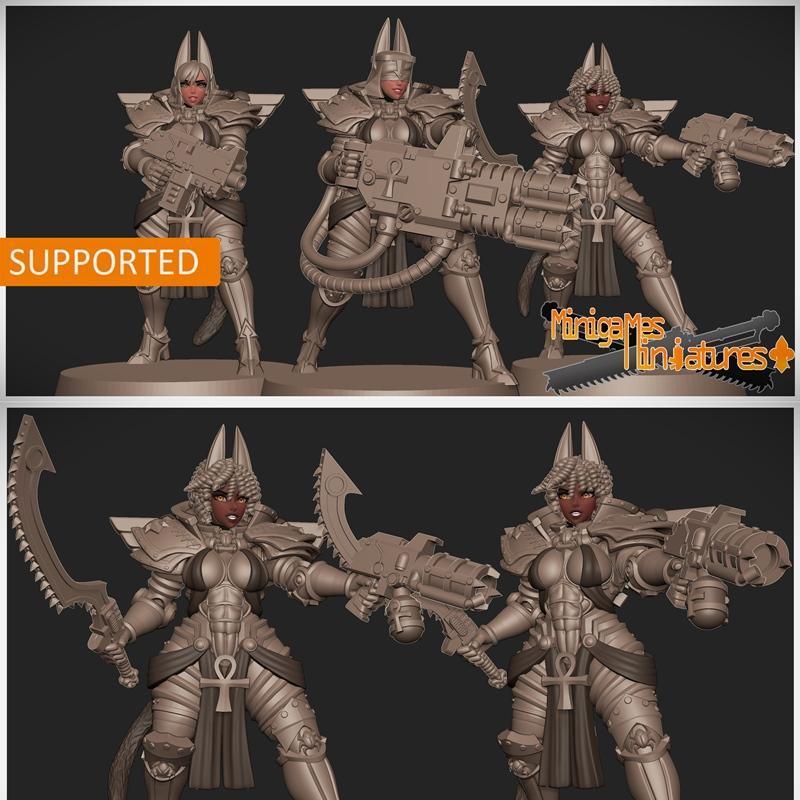 迷你游戏 figurine - 巴斯特修女动漫小人 3D打印模型|Minigames Miniatures – Bastet Nuns Anime Figurines – 3D Print Model STL