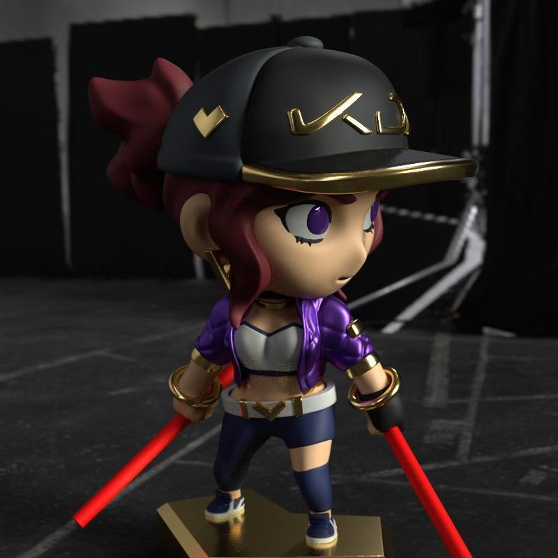 PlaKit - 3D打印阿卡利无面模型|PlaKit – KDA Akali No Mask – 3D Print Model