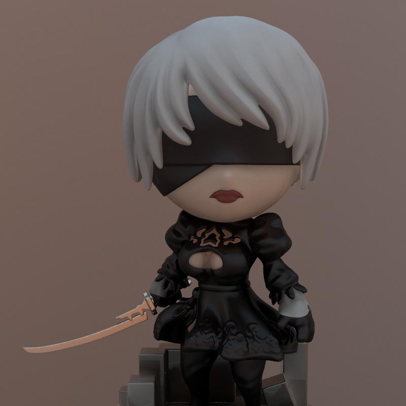 PlaKit - Nier Automata 2B - 3D打印模型|PlaKit – Nier Automata 2B – 3D Print Model
