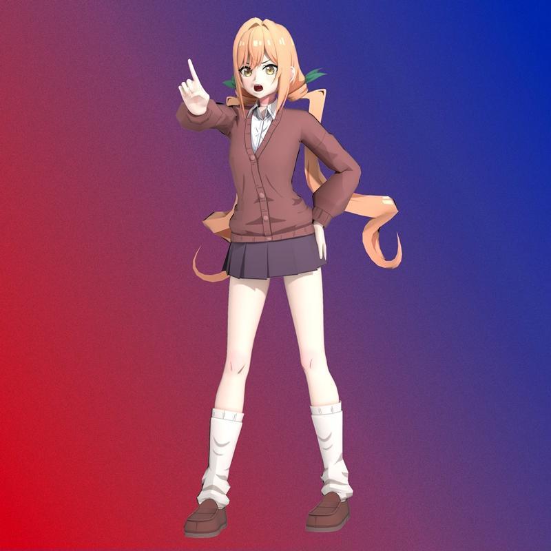 Karane Inda 100位女友与棒球反叛者 3D打印模型|Karane Inda 100 Girl Friends and Baseball Rebel Figure – 3D Print Model STL