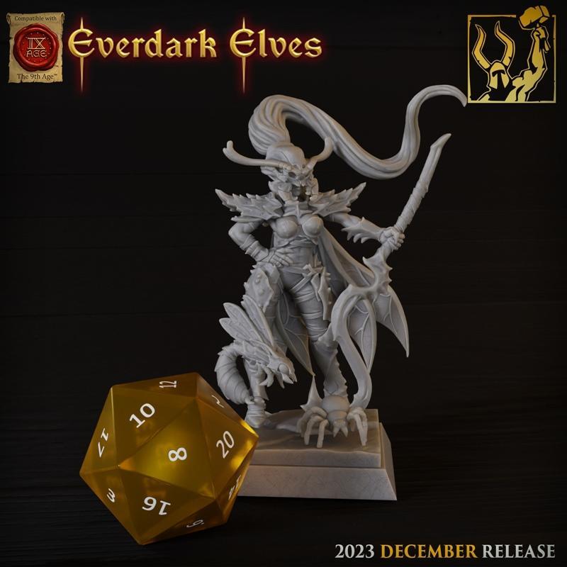 钛forge迷你模型-暗影精灵（Everdark Elves）-3D打印雕塑|Titan Forge Miniatures – Everdark Elves December 2023 – 3D Print Model STL