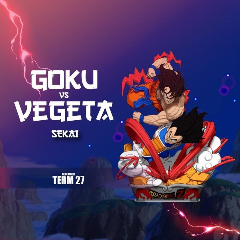 龙珠对决3D打印模型：悟空 vs 蔚蓝之王雕塑|Sekai – Goku Vs Vegeta Statue and Bust – 3D Print Model STL