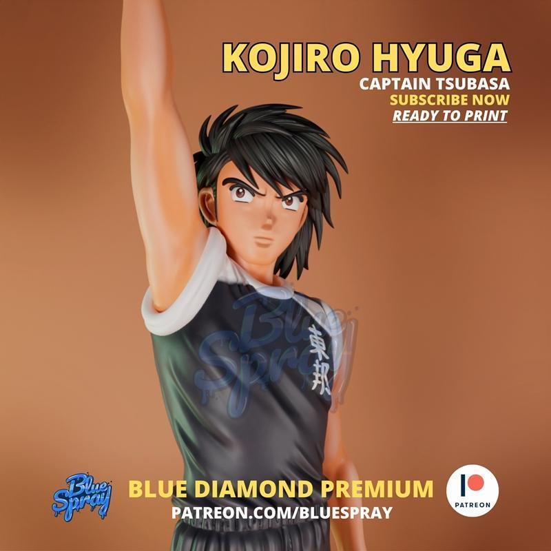 蓝喷雾 - 永田Kojiro雕塑（Captain Tsubasa）- 3D打印模型|Blue Spray – Kojiro Hyuga Sculpture (Captain Tsubasa) – 3D Print Model STL