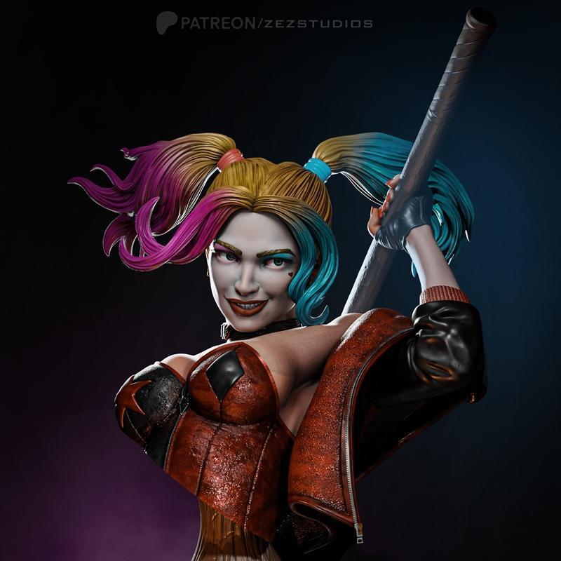 ZEZ工作室 Harley人像3D打印模型|ZEZ Studios – Harley bust – 3D Print Model STL