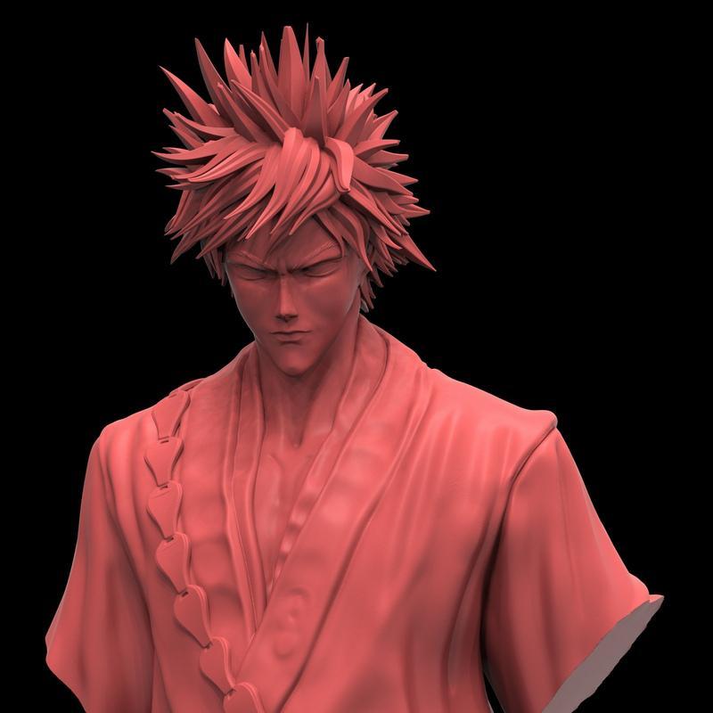 吾郎3D打印模型|Ichigo Kurosaki Soul Reaper Bust – 3D Print Model