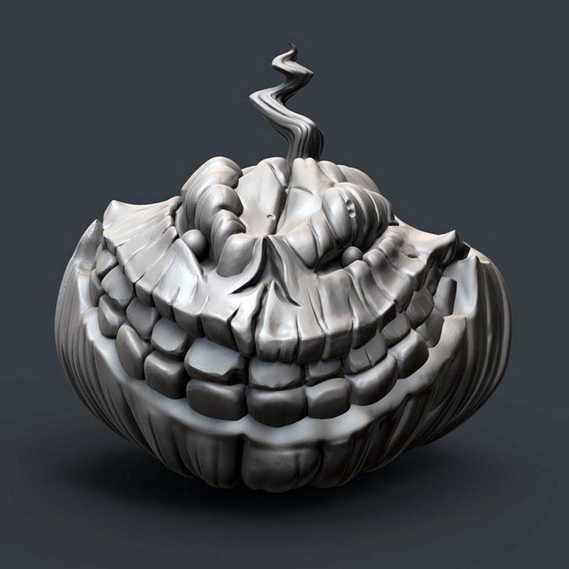 恶笑南瓜头——3D打印模型|Evil Grinning Pumpkin Head – 3D Print Model