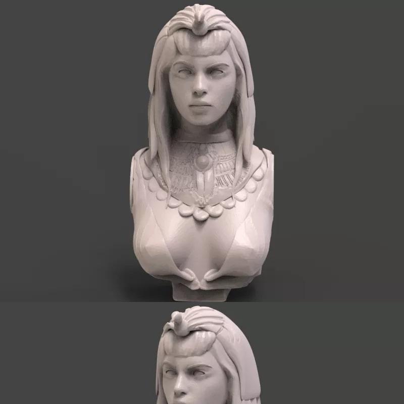 克里奥帕特拉雕像 - 3D打印模型|Cleopatra Bust – 3D Print Model