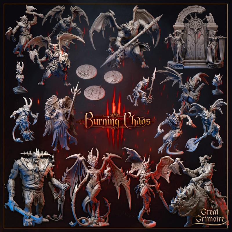 伟大魔典——燃烧的混沌——3D打印模型|Great Grimoire – Burning Chaos – 3D Print Model STL