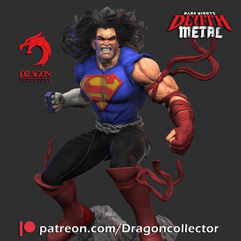 超人 - 死亡金属风格 - 3D打印模型|Superman – Death Metal – 3D Print Model STL