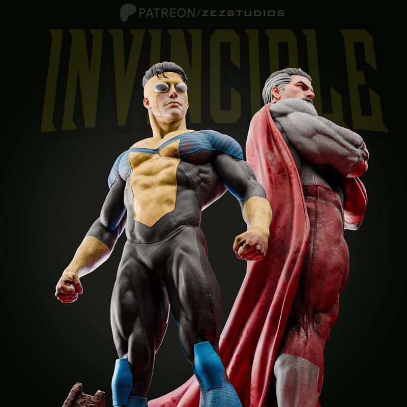 ZEZ工作室 - 无敌勇士与全知战士 - 3D打印模型|ZEZ Studios – Invincible and Omni-Man – 3D Print Model STL