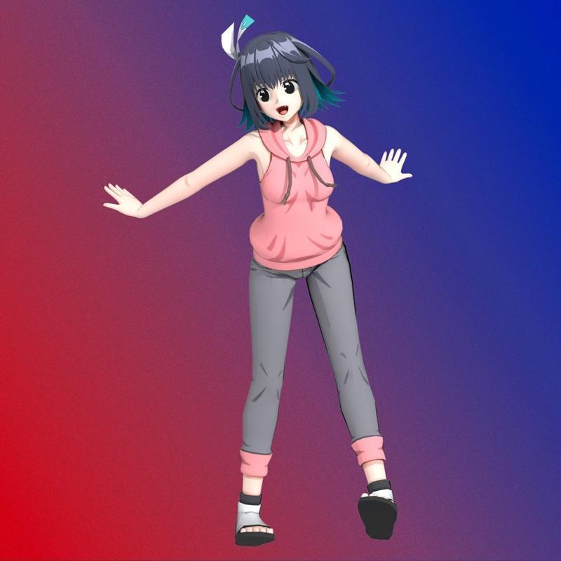 16位经典作品新层与勒臂联动角色3D打印模型|Konoha Akisato 16bit Sensation Another Layer and Lariat Fan Art – 3D Print Model STL