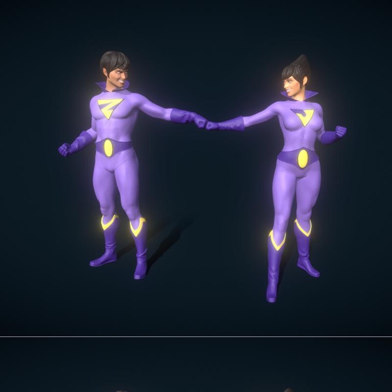 3D打印模型：Wonder Twin角色造型|Wonder Twin models – 3D Print Model STL