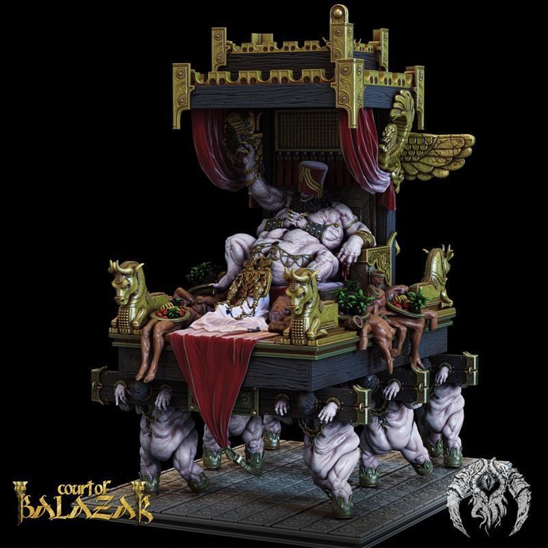 Bestiarum迷你模型：巴拉萨尔，暴食之王 3D打印模型|Bestiarum Miniatures – Balazar, Lord of Excess – 3D Print Model STL