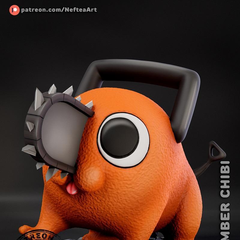 Neftea 3D打印模型：Chibi Pochita萌系角色造型|Neftea – Chibi Pochita – 3D Print Model STL