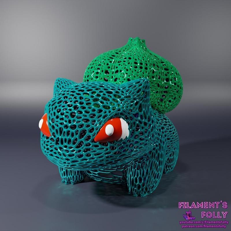 宝可梦火红小火龙 3D打印模型|Voroni Bulbasaur – 3D Print Model STL