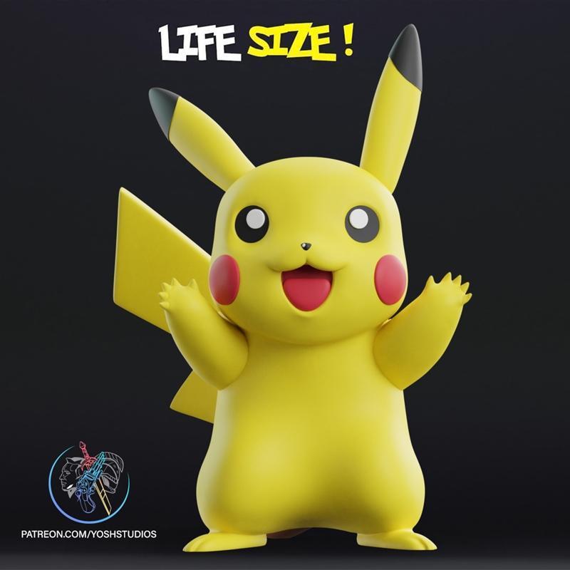 3D打印宝可梦皮卡丘模型|Life sized Pikachu – 3D Print Model STL