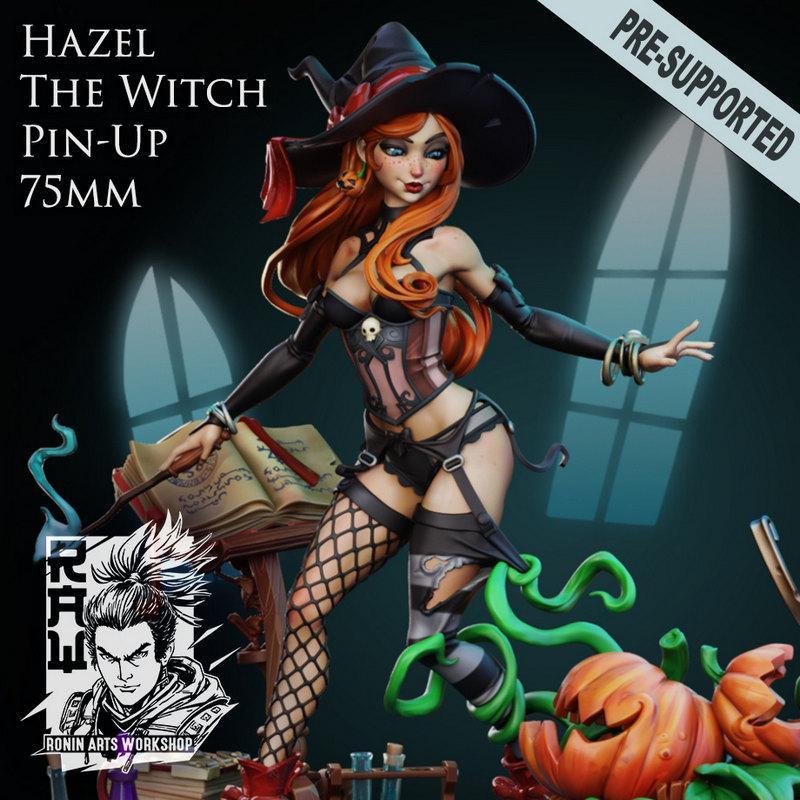 哈泽尔女巫贴纸模型 3D打印版|Hazel The Witch Pin Up – 3D Print Model