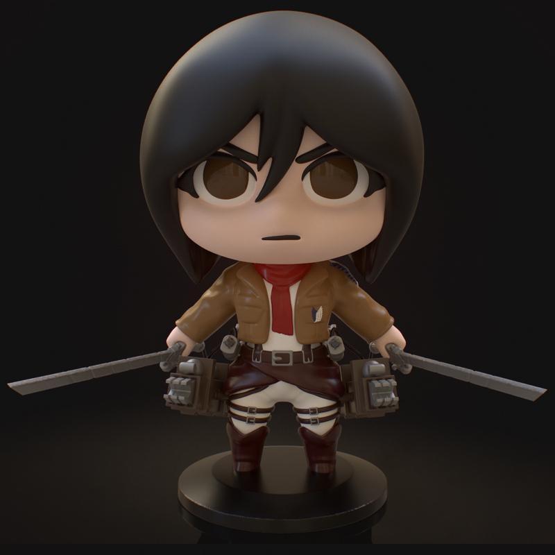 PlaKit 哥特邦德 米卡莎 3D打印模型|PlaKit Attack on Titan Mikasa – 3D Print Model