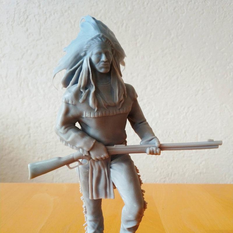 印第安酋长持步枪——3D打印模型|Indian Chief with a Rifle – 3D Print Model