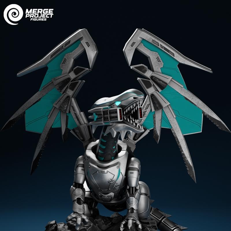 融合项目图 - 机械蓝眼白龙 - 3D打印模型|Merge Project Figures – Mecha Blue Eyes White Dragon – 3D Print Model STL