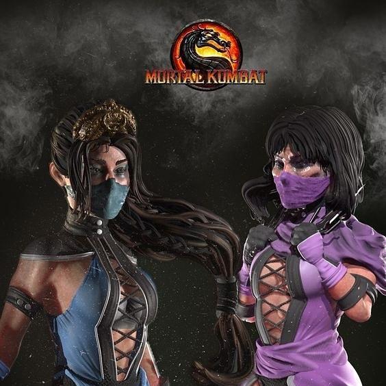 Mortal Kombat 三位女性角色全新3D打印模型|Mileena, Kitana and Jade new style from Mortal Kombat – 3D Print Model STL