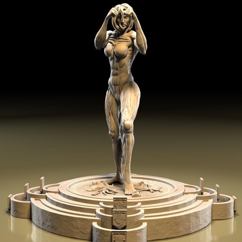 《进击的巨人》女巨人3D打印模型|Female Titan – Shingeki no Kyojin – 3D Print Model