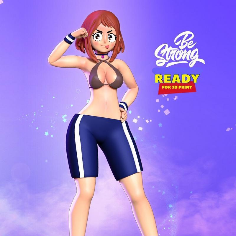 Ochaco乌尔特 3D打印模型|Ochaco Be Strong – 3D Print Model