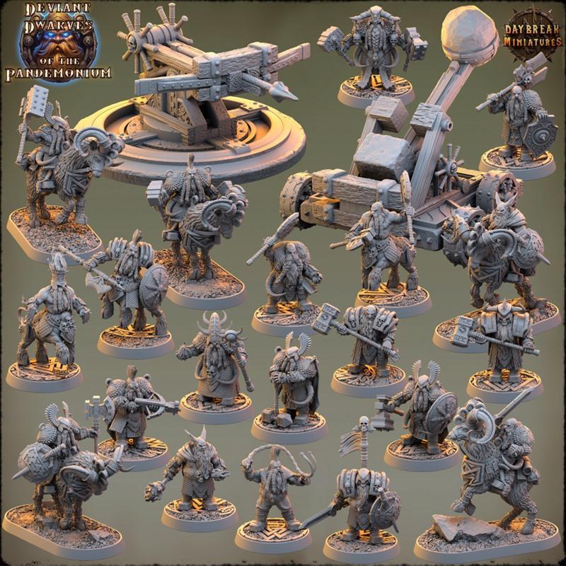 破晓微缩 – 疯狂地狱十月2023款 3D打印模型|Daybreak Miniatures – Deviant Dwarves of the Pandemonium October 2023 – 3D Print Model STL
