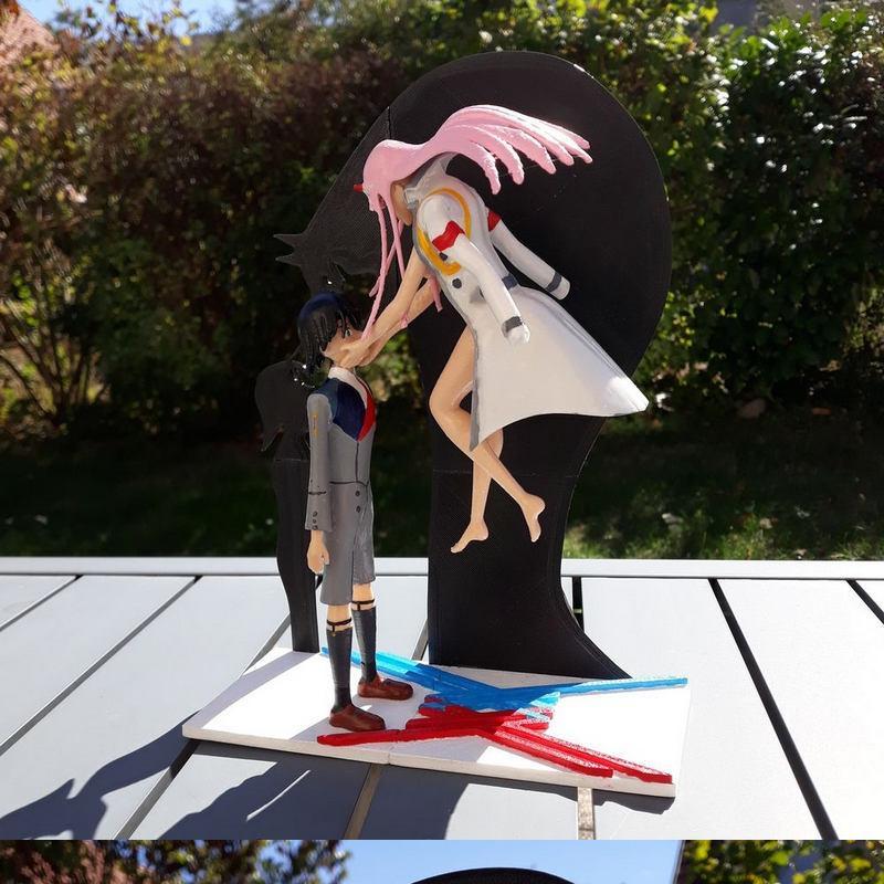 Hiro与Zero Two 3D打印模型|Hiro x Zero Two – Darling in the FranXX – 3D Print Model