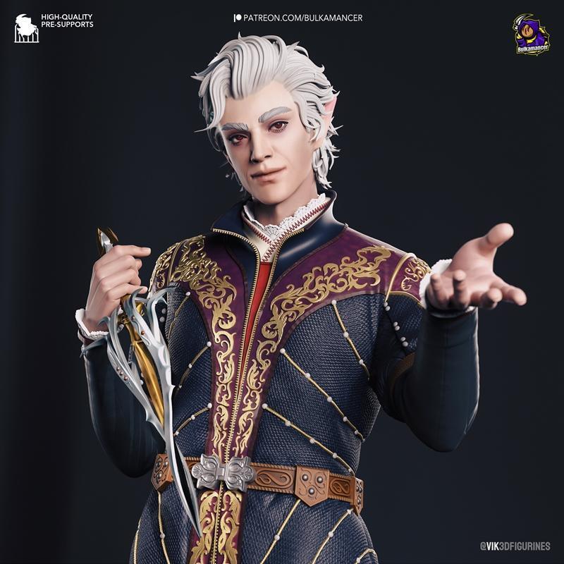 Bulkamancer雕刻 – Astarion – 无冬之夜3 3D打印模型|Bulkamancer Sculpts – Astarion – Baldurs Gate 3 – 3D Print Model STL