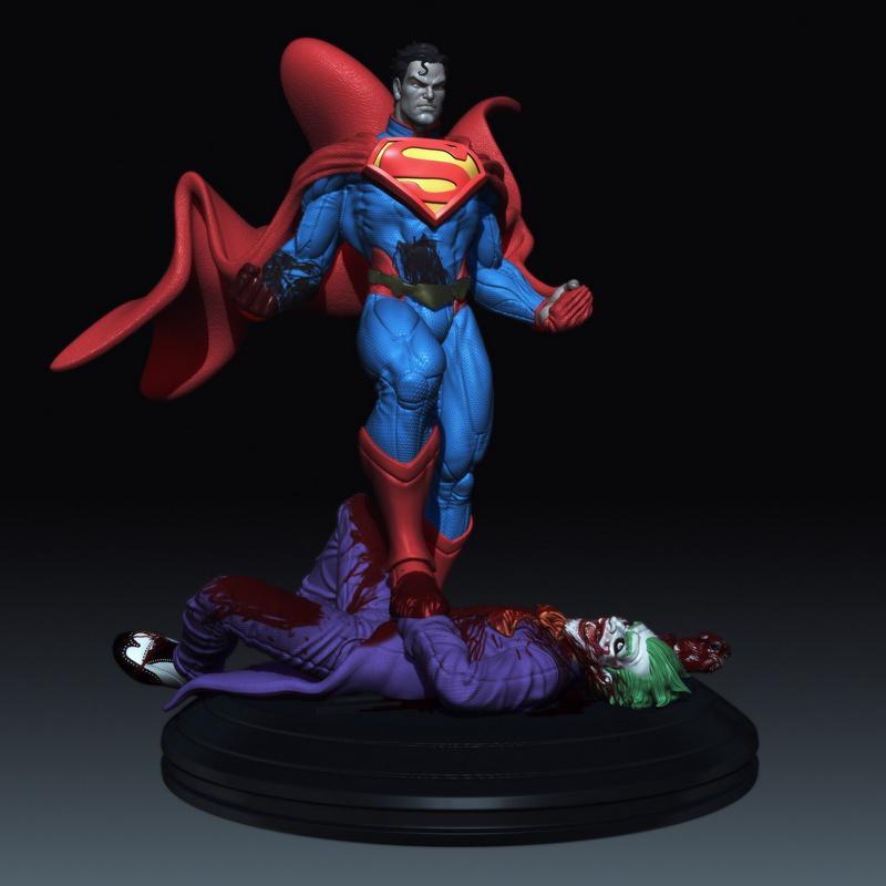 超人击败小丑 3D打印模型|Superman Kill the Joker – 3D Print Model