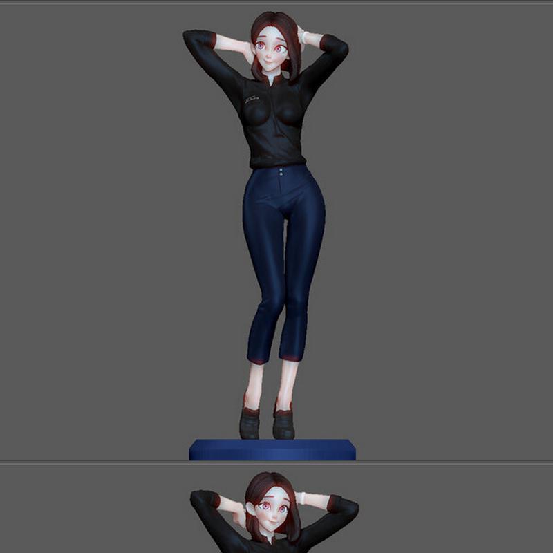 三星少女——3D打印动漫角色模型|Samsung Girl – 3D Print Model