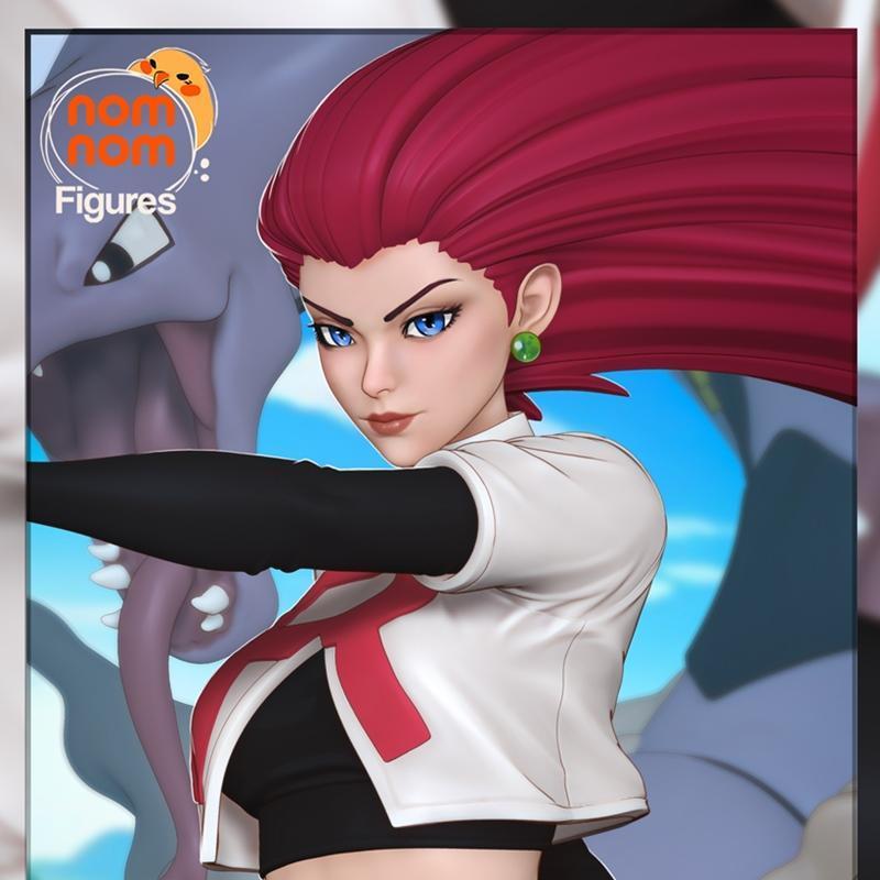 宝可梦杰西的3D打印模型|Nomnom Figures – Jessie from Pokemon – 3D Print Model STL