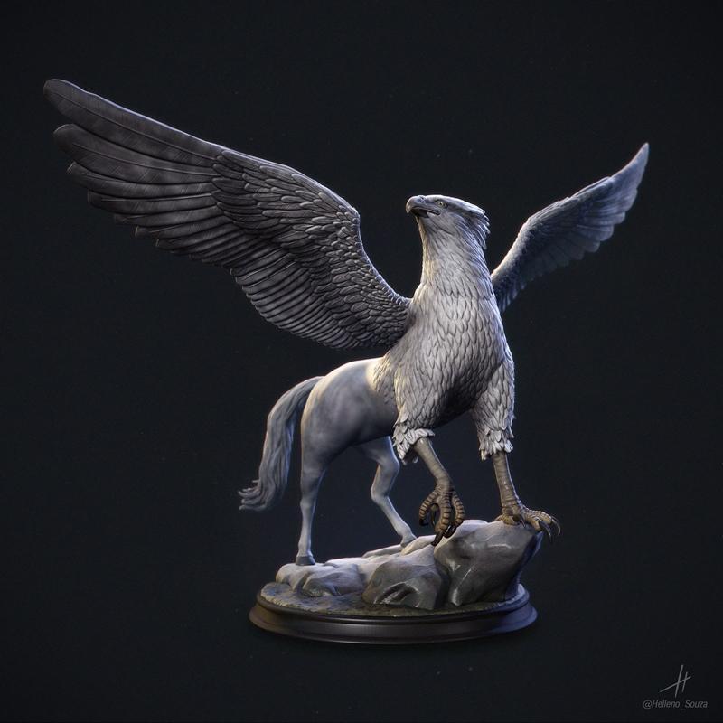 Griffin - 骑士与龙的奇幻生物 3D打印模型|Griffin – Hippogriff – 3D Print Model STL
