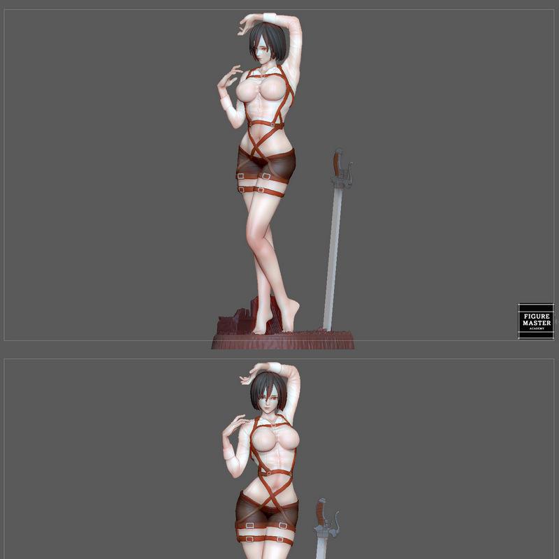 《进击的巨人》米卡莎3D打印模型|Mikasa Ackerman from Attack on Titan – 3D Print Model