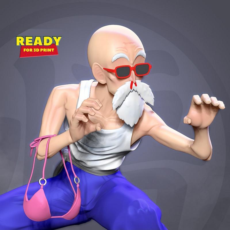 Master Roshi 3D打印模型|Master Roshi Ready to Fight – 3D Print Model