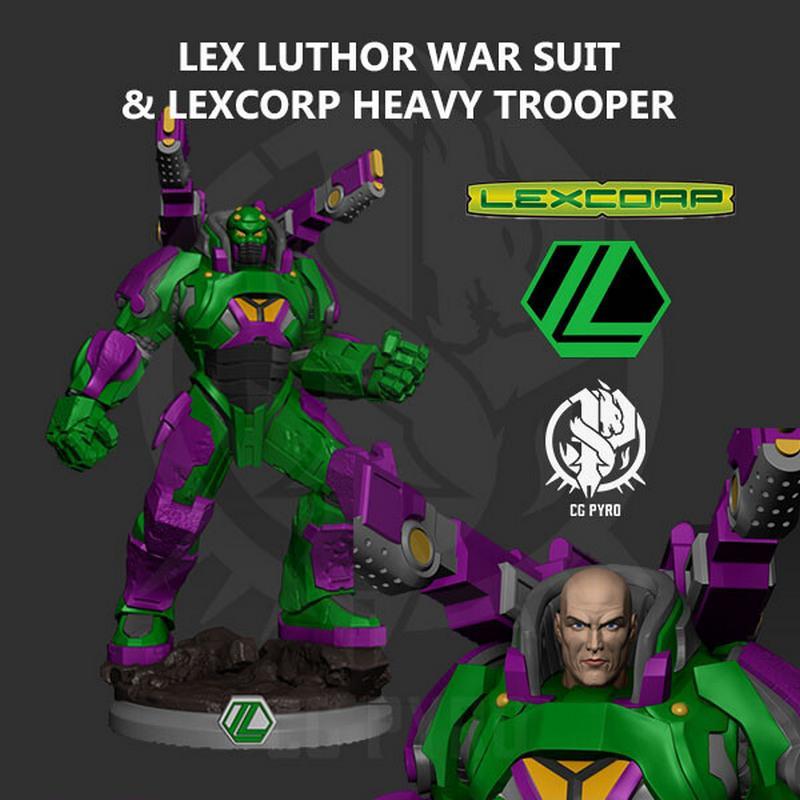 乐高洛克哈特战甲与乐高集团重装兵——3D打印模型|Lex Luthor Warsuite & Lexcorp Heavy Trooper – 3D Print Model