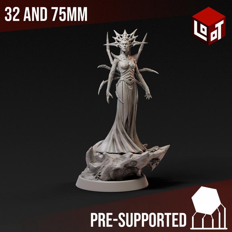 Iniha Yunvra 三维打印模型——暗夜精灵女王|Iniha Yunvra the Drow Queen – 3D Print Model