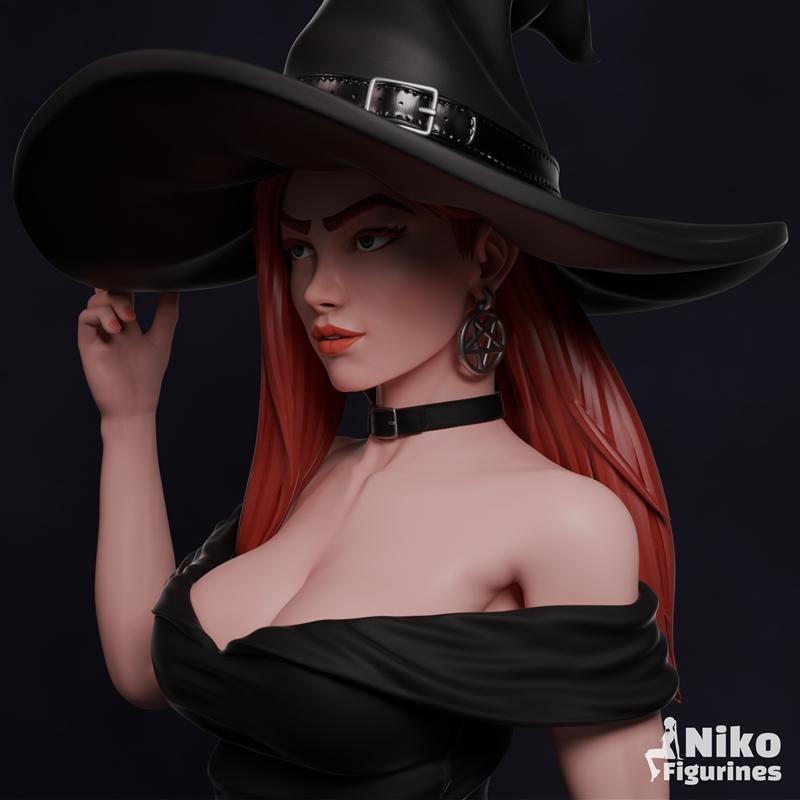 Niko工作室3D打印模型：巫女形象雕塑|Witch by Niko Figurines – 3D Print Model STL