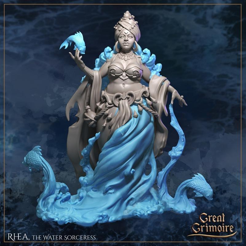 伟大秘典——瑞亚，水之巫女——3D打印模型|Great Grimoire – Rhea, the Water Sorceress – 3D Print Model STL