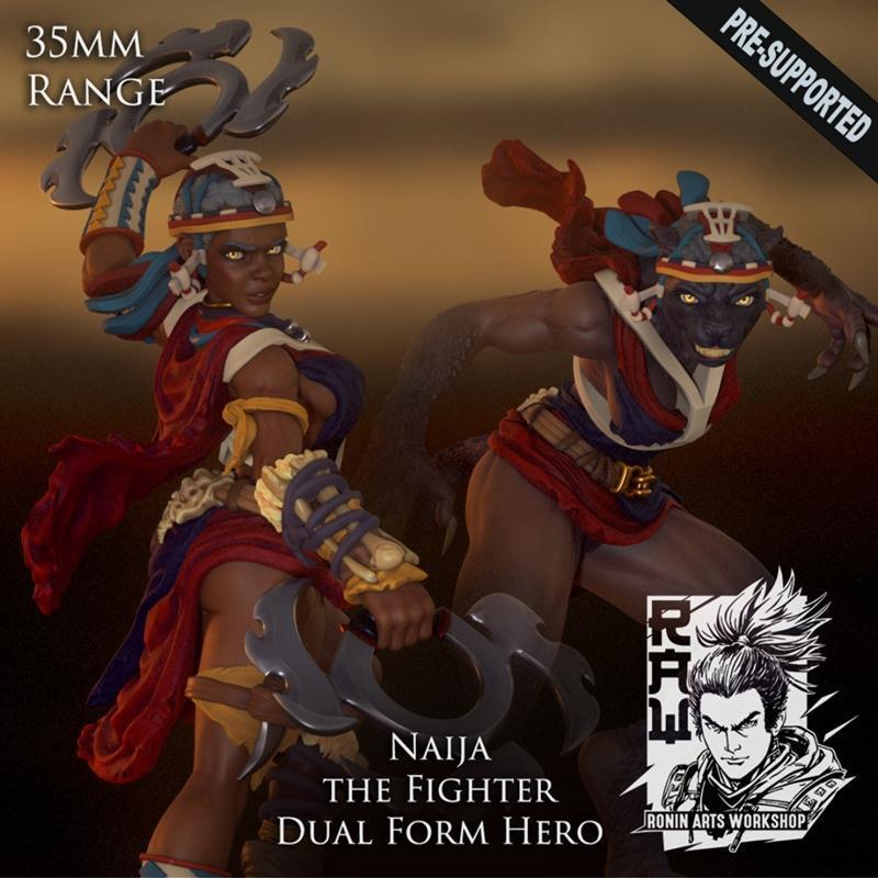 Ronin Arts Workshop - 《纳吉战士》3D打印模型|Ronin Arts Workshop – Naija The Fighter – 3D Print Model STL