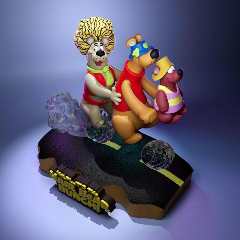 Hair Bear Bunch - 3D打印模型|HAir Bear Bunch – 3D Print Model STL