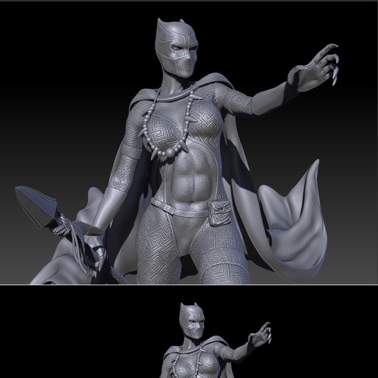 黑豹女性 3D打印模型|Black Panther Woman – 3D Print Model STL