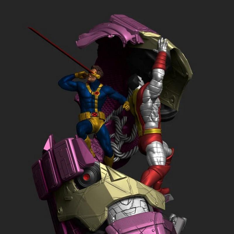 Cyclops与Colossus对战哨兵——3D打印模型|Cyclops and Colossus vs Sentinel – 3D Print Model